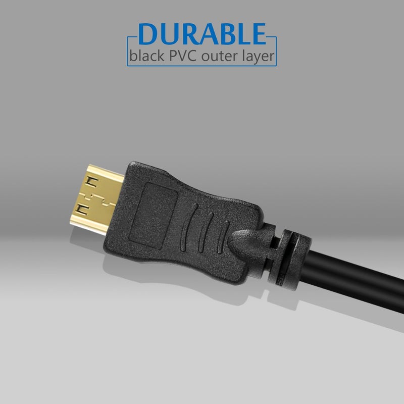 UCEC Mini HDMI to HDMI Coiled, 1ft-1.47ft Small HDMI Cable Support 4K Ultra HD 1080p 3D Compatible with Atomos Ninja V V5, Monitors, Cameras, Projector, A to C - Image 4